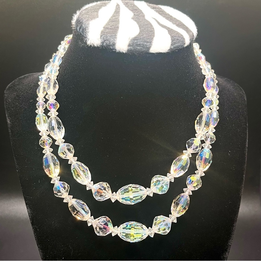Vintage Laguna Aurora Borealis Crystal Beaded Necklace – Adjustable